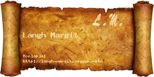 Langh Margit névjegykártya